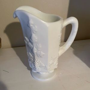 Westmoreland Milk Jug. Grape & Leaves Maybe made by Indiana Harvest Grape